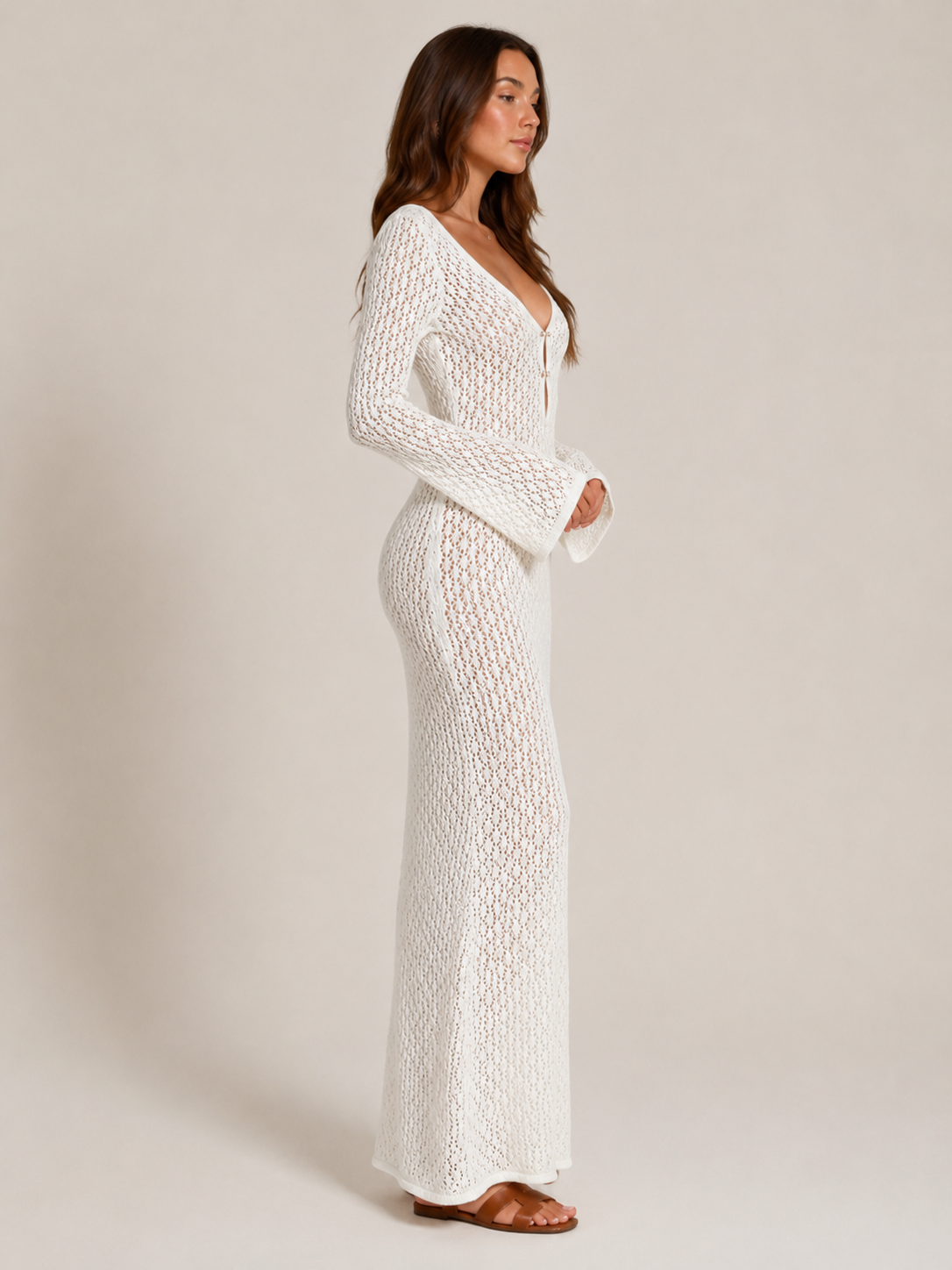 Liora - Dames Gehaakte Maxi Boho Jurk