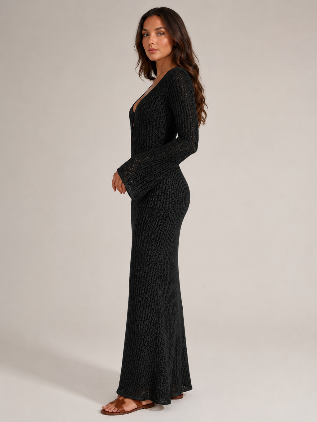 Liora - Dames Gehaakte Maxi Boho Jurk