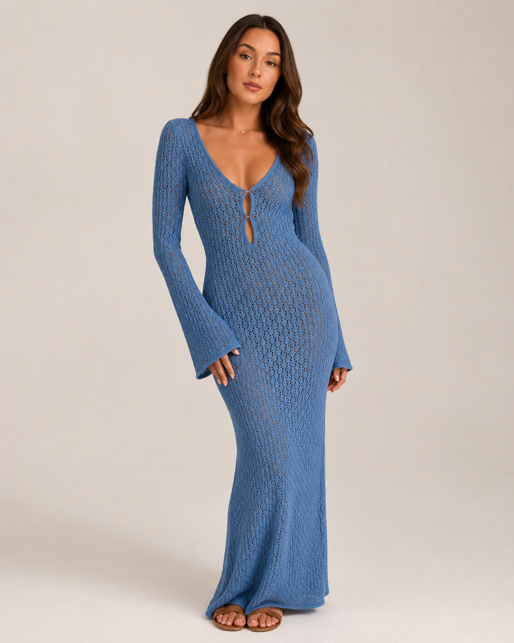 Liora - Dames Gehaakte Maxi Boho Jurk