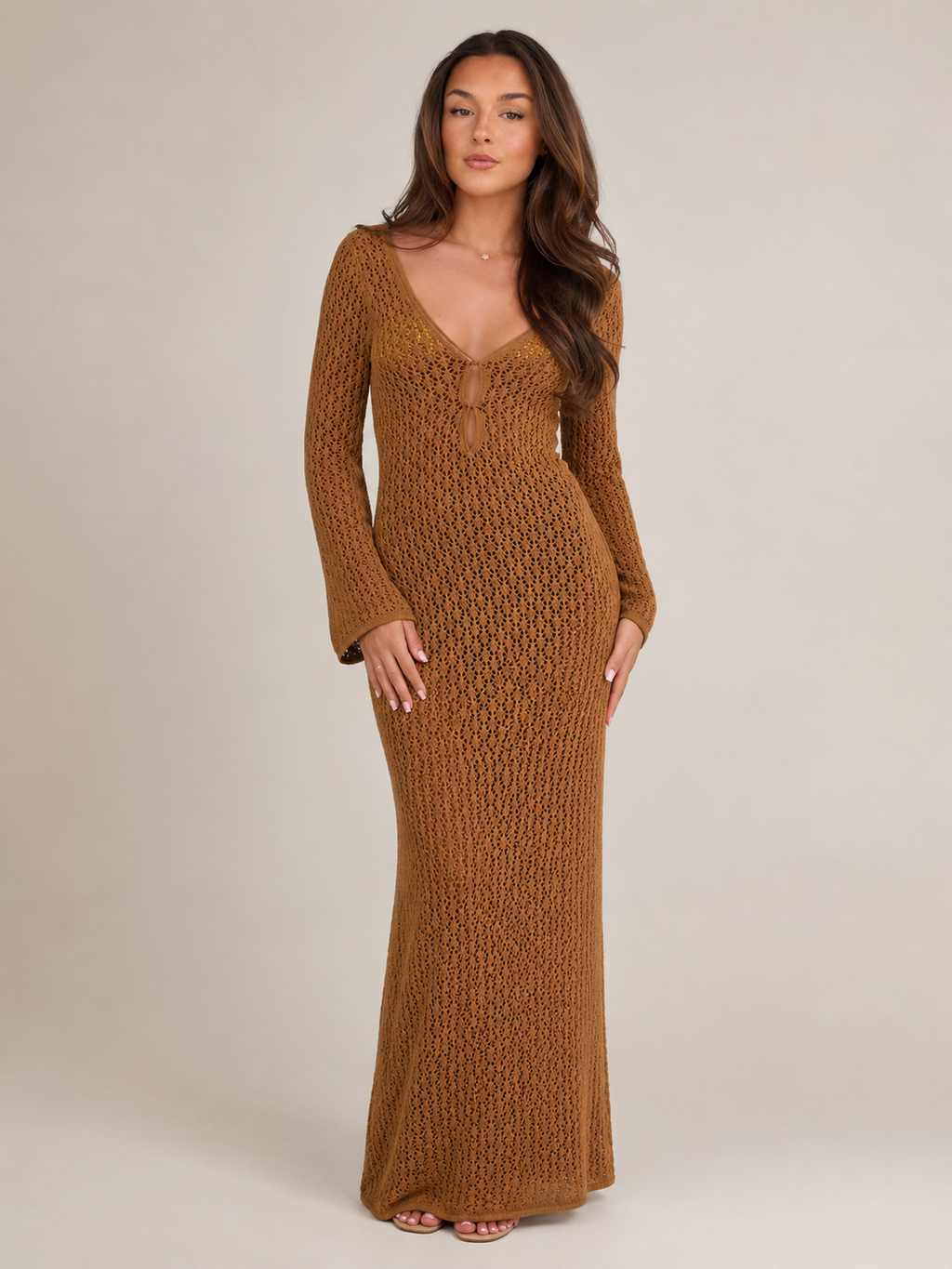 Liora - Dames Gehaakte Maxi Boho Jurk
