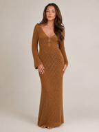 Liora - Dames Gehaakte Maxi Boho Jurk