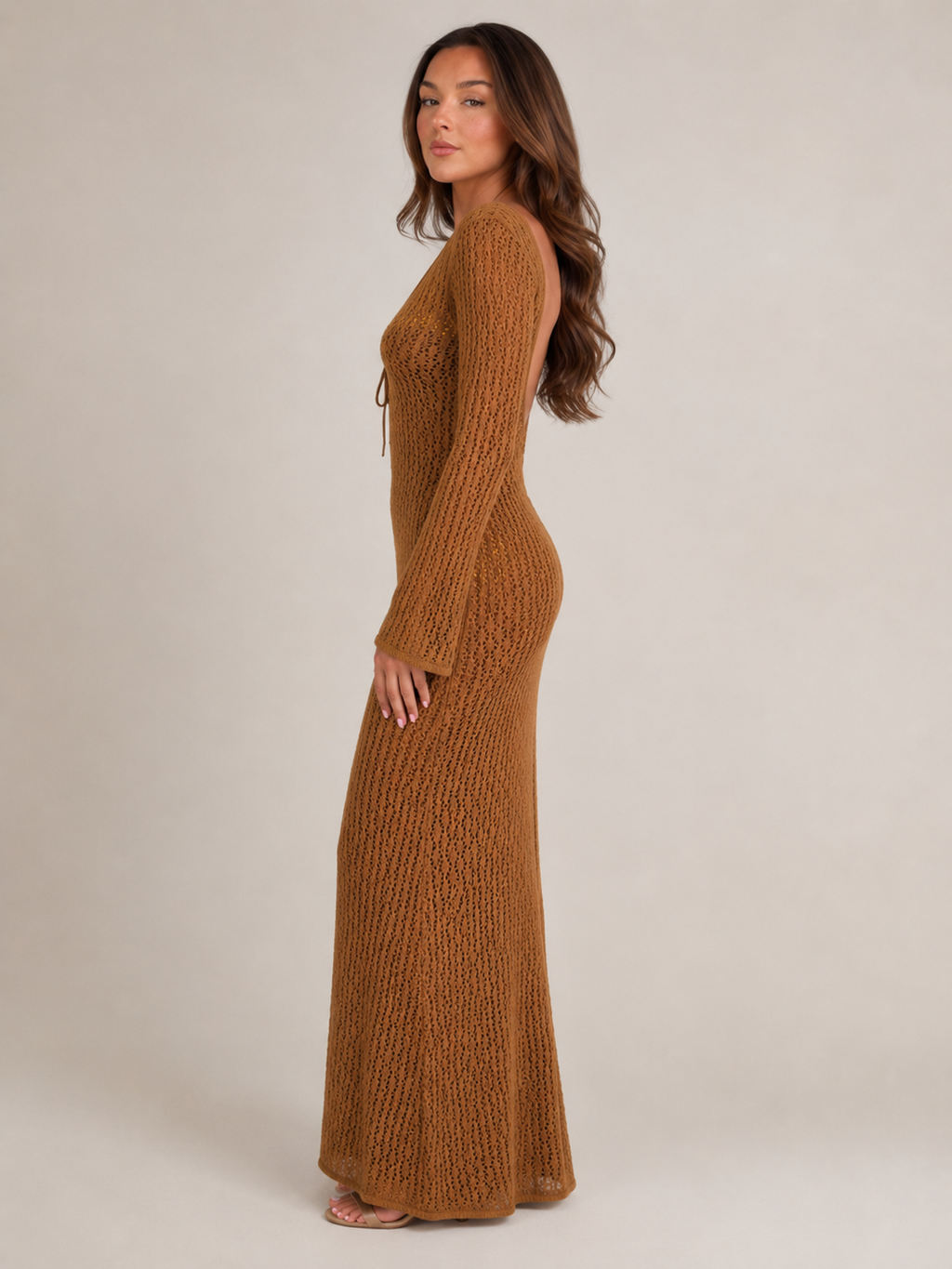 Liora - Dames Gehaakte Maxi Boho Jurk