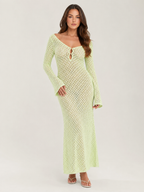Liora - Dames Gehaakte Maxi Boho Jurk