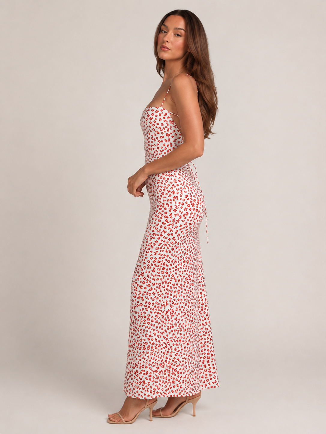 Linde - Dames Maxi Jurk Met Bloemenprint En Spaghettibandjes