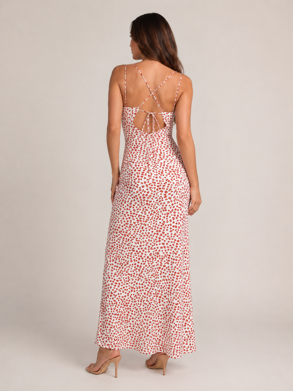 Linde - Dames Maxi Jurk Met Bloemenprint En Spaghettibandjes