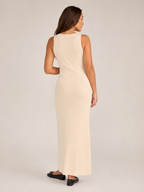 Lorena - Mouwloze Maxi Jurk Met Knoopsluiting