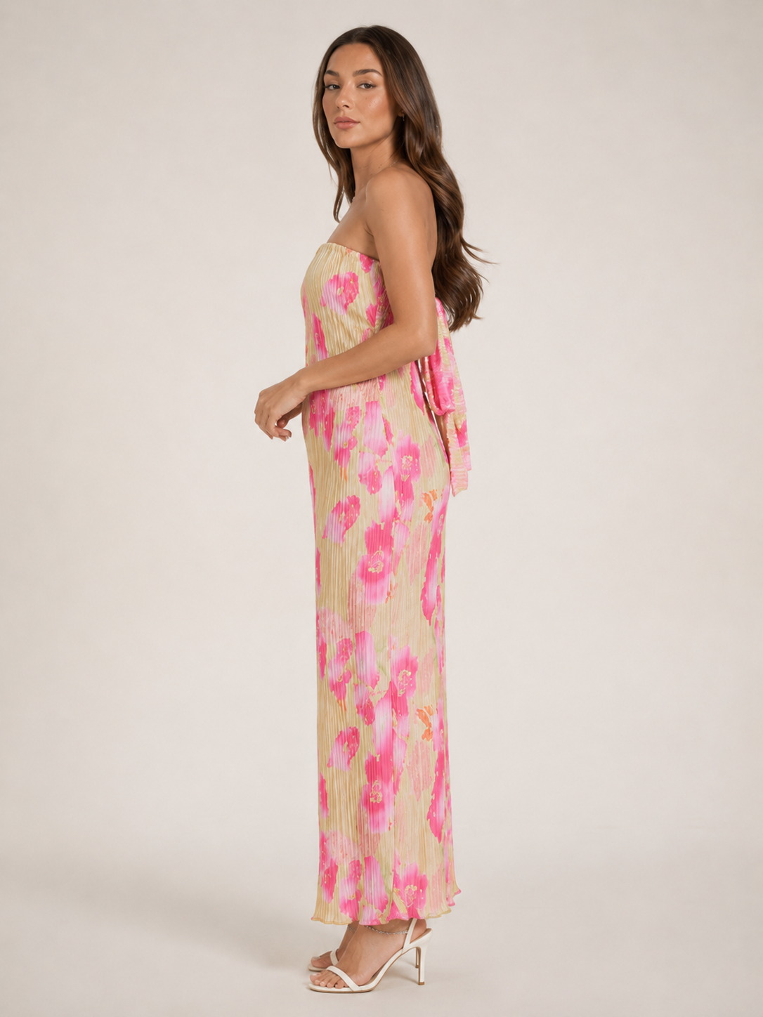 Liselotte - Strapless Bloemen Maxi-jurk