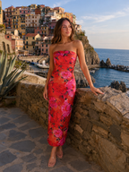 Levana - Strapless Bloemen Maxi-jurk
