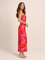 Levana - Strapless Bloemen Maxi-jurk