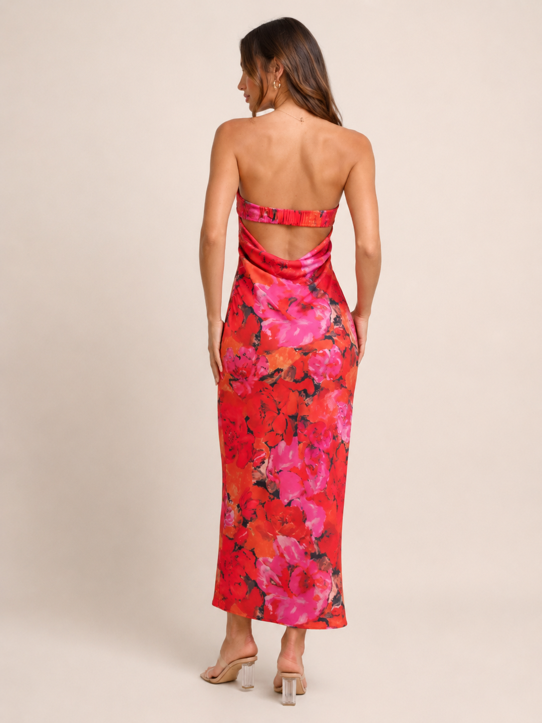 Levana - Strapless Bloemen Maxi-jurk