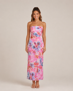 Levana - Strapless Bloemen Maxi-jurk