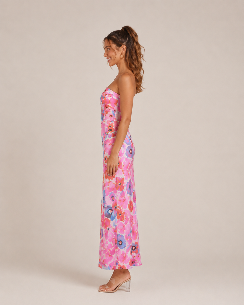 Levana - Strapless Bloemen Maxi-jurk