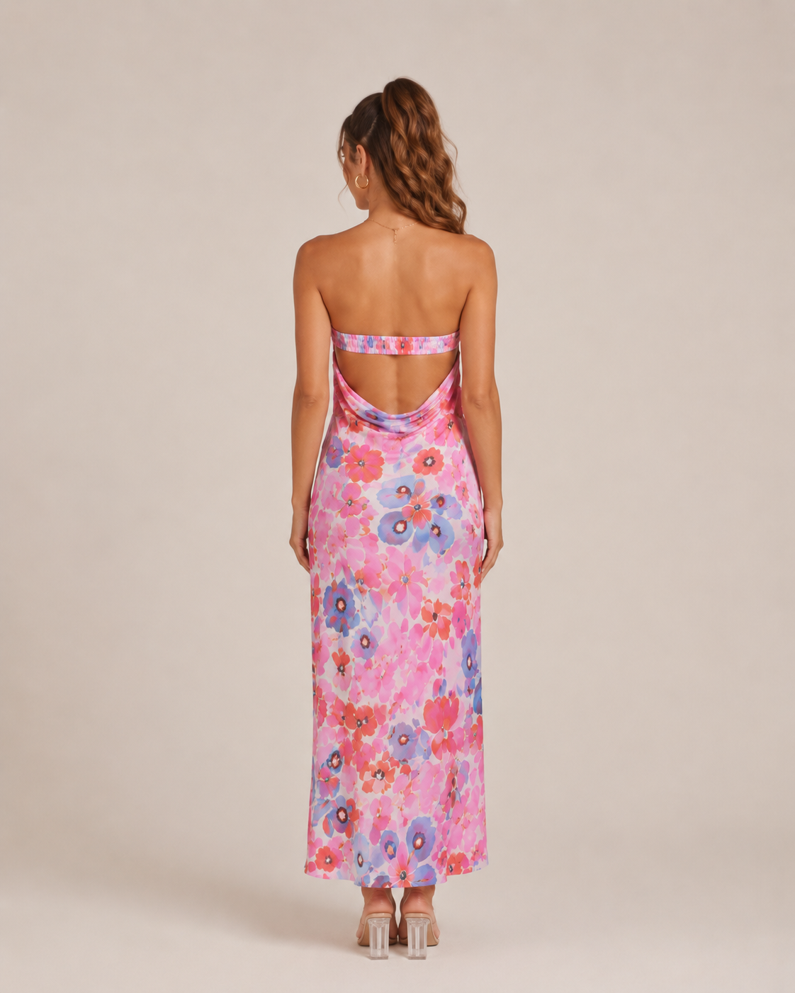 Levana - Strapless Bloemen Maxi-jurk