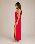 Laila - Lange Avondjurk Met One-Shoulder Halslijn En Hoge Split