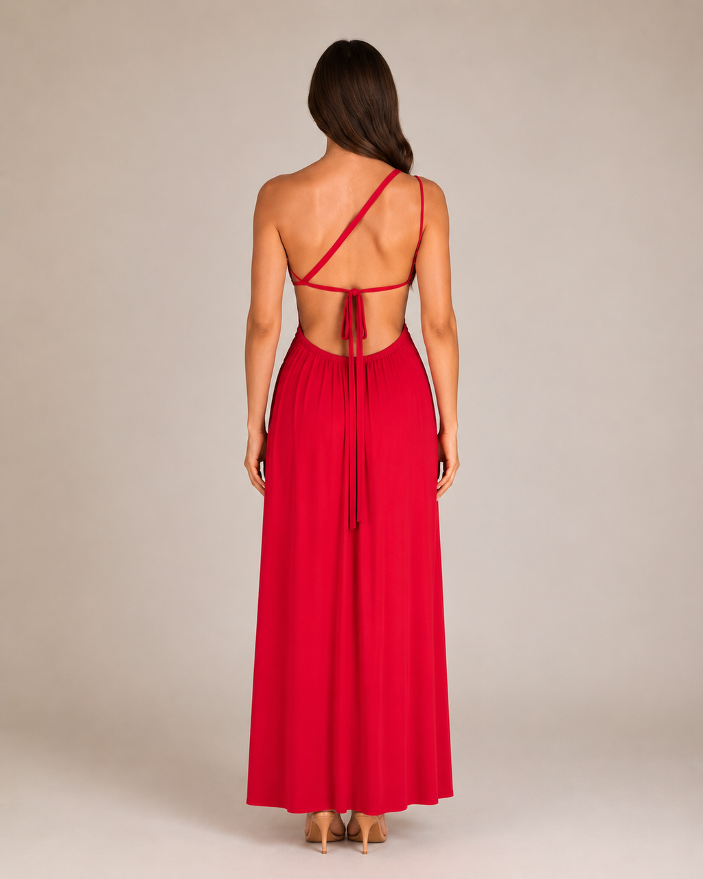 Laila - Lange Avondjurk Met One-Shoulder Halslijn En Hoge Split