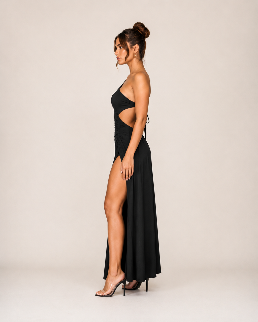 Laila - Lange Avondjurk Met One-Shoulder Halslijn En Hoge Split