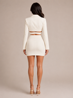 Ulyana - Dames Driedelige Set Met Cropped Blazer, Top En Minirok