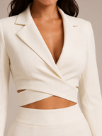 Ulyana - Dames Driedelige Set Met Cropped Blazer, Top En Minirok
