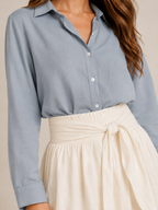 Udara - Dames Tweedelige Set Met Blouse En Maxi-Rok Met Strikceintuur