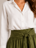 Udara - Dames Tweedelige Set Met Blouse En Maxi-Rok Met Strikceintuur