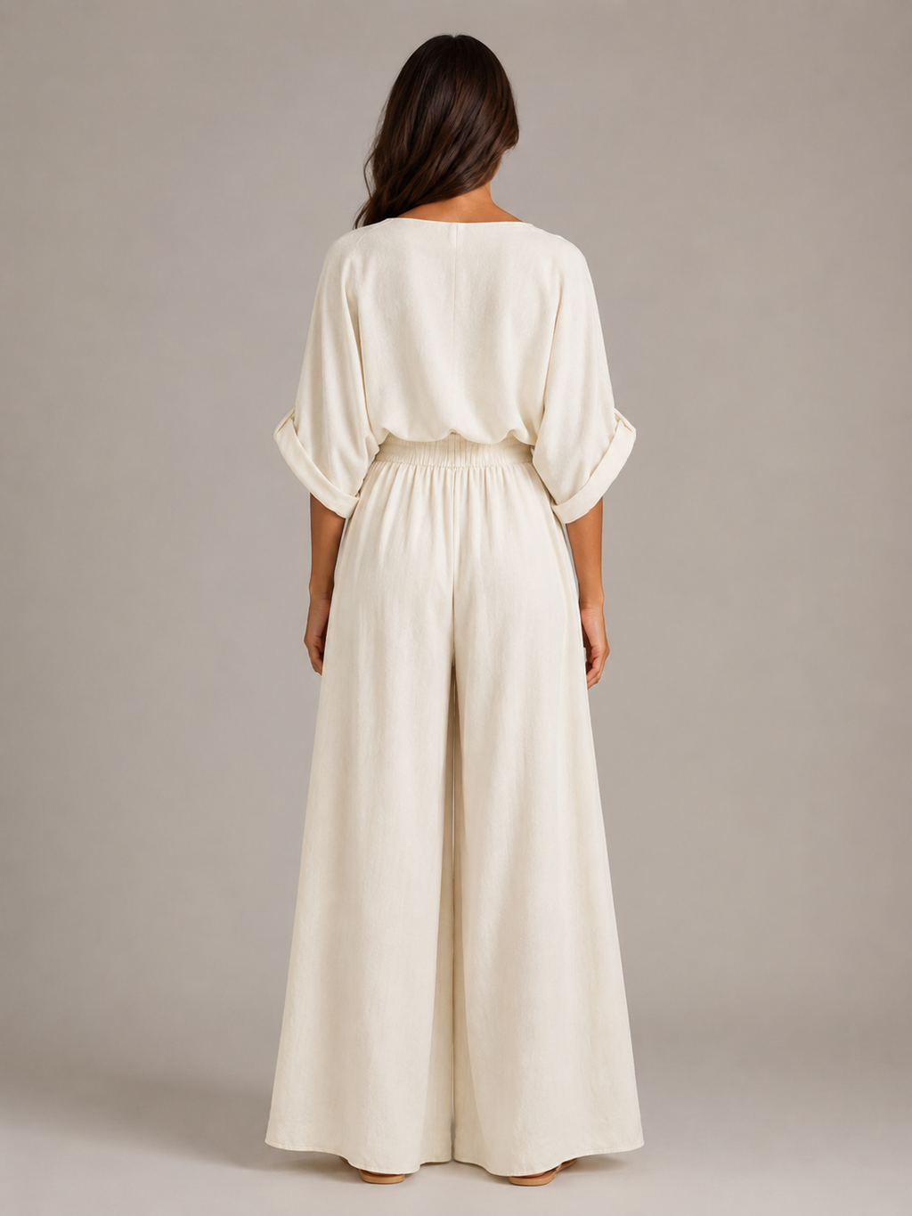 Usoa - Tweedelige Dames Set Met One-shoulder Top En Wijde Broek