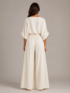 Usoa - Tweedelige Dames Set Met One-shoulder Top En Wijde Broek