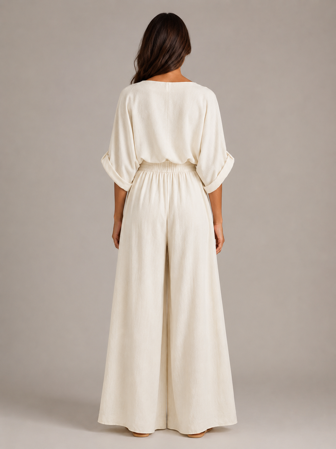 Usoa - Tweedelige Dames Set Met One-shoulder Top En Wijde Broek