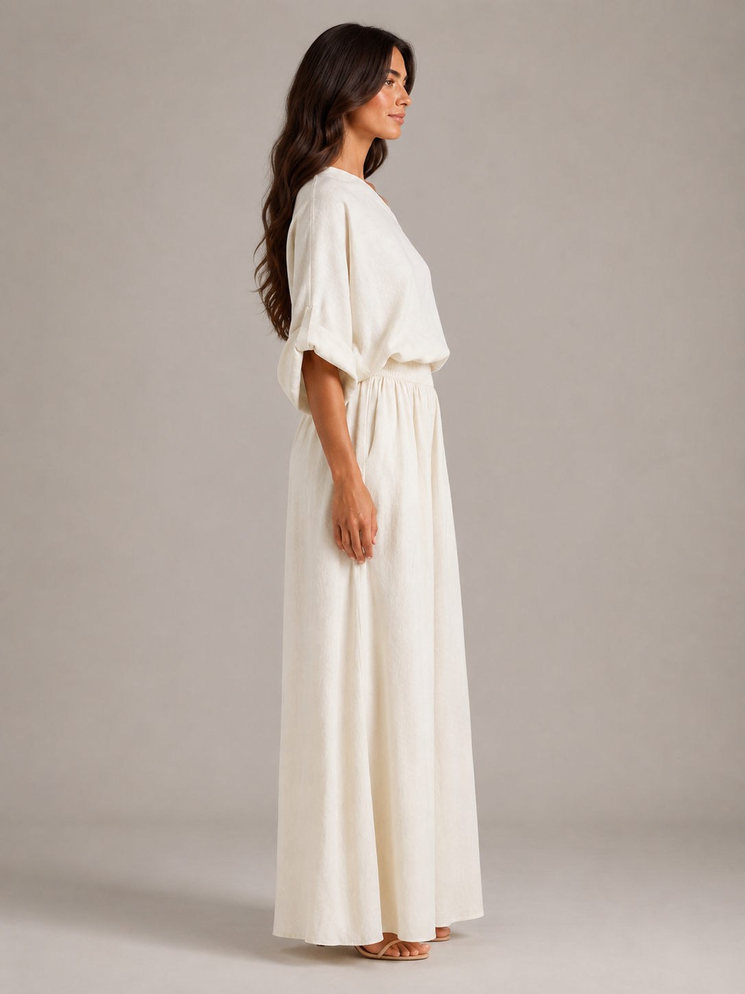 Usoa - Tweedelige Dames Set Met One-shoulder Top En Wijde Broek