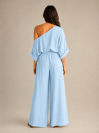 Usoa - Tweedelige Dames Set Met One-shoulder Top En Wijde Broek