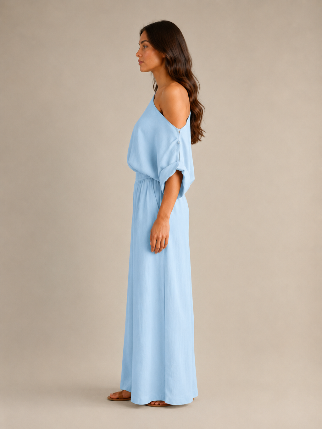 Usoa - Tweedelige Dames Set Met One-shoulder Top En Wijde Broek