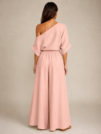 Usoa - Tweedelige Dames Set Met One-shoulder Top En Wijde Broek