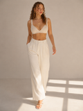 Priscilla - Parel Dames Crop Top Met Handgemaakt Netdesign