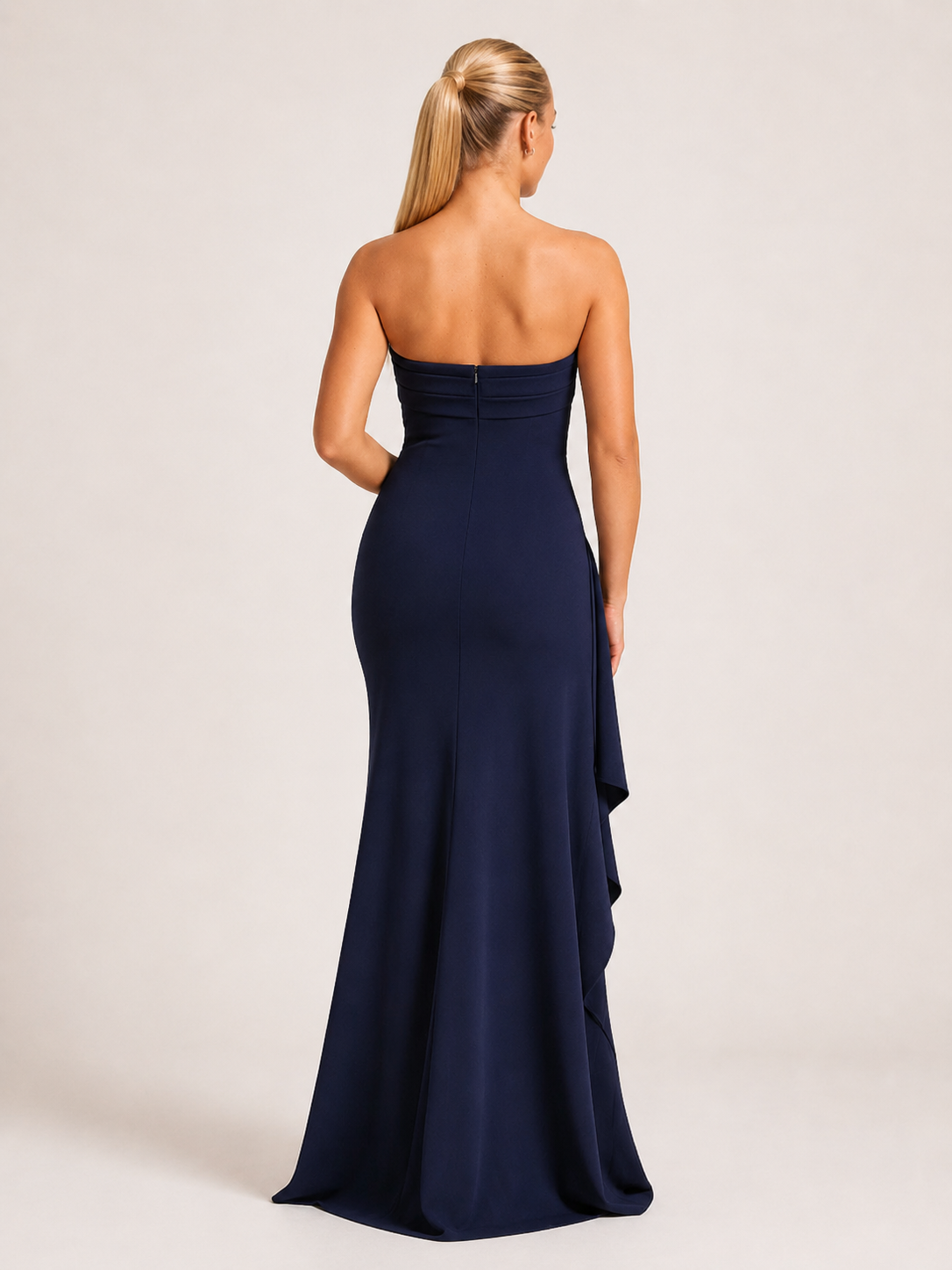 Leontine - Strapless Avondjurk Met Hoge Split