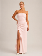 Leontine - Strapless Avondjurk Met Hoge Split