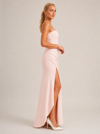 Leontine - Strapless Avondjurk Met Hoge Split