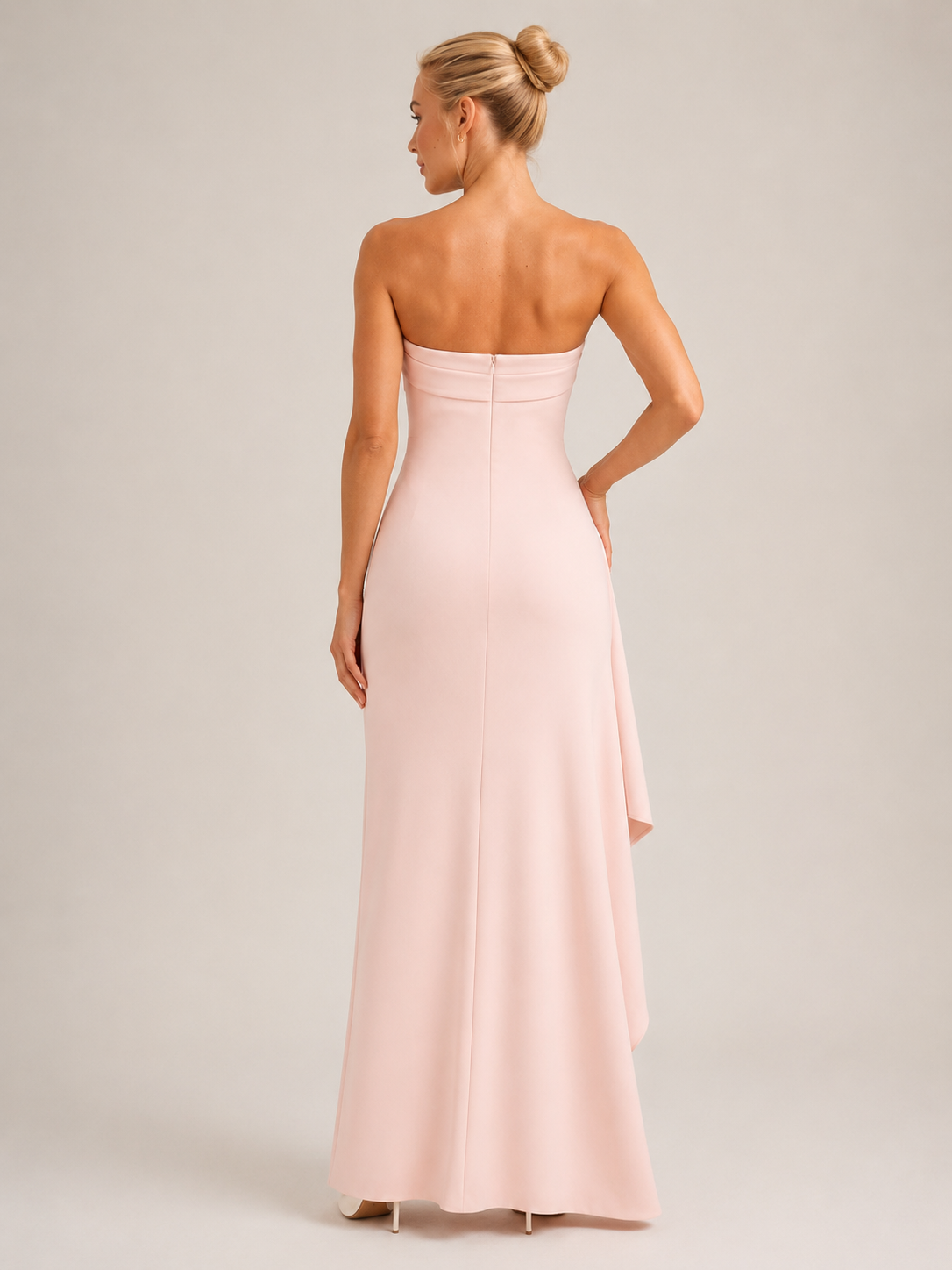 Leontine - Strapless Avondjurk Met Hoge Split
