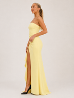 Leontine - Strapless Avondjurk Met Hoge Split