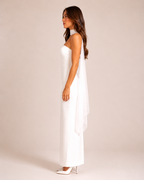 Lorielle - Strapless Avondjurk Met Sjaaldetail