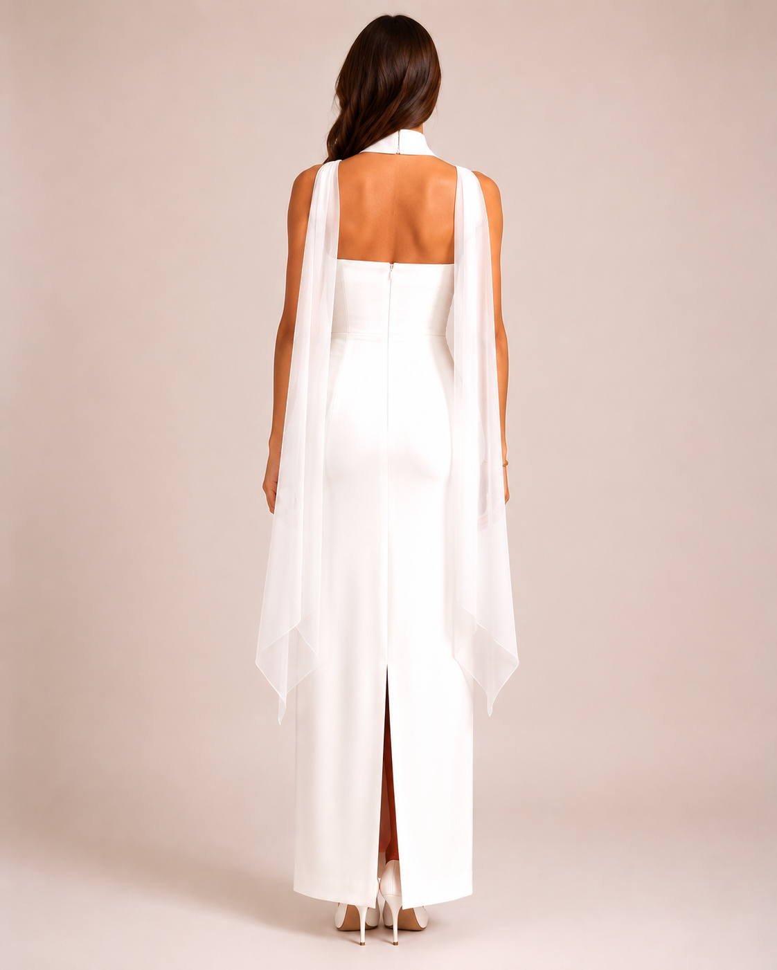 Lorielle - Strapless Avondjurk Met Sjaaldetail
