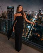 Lorielle - Strapless Avondjurk Met Sjaaldetail
