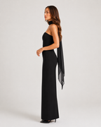 Lorielle - Strapless Avondjurk Met Sjaaldetail