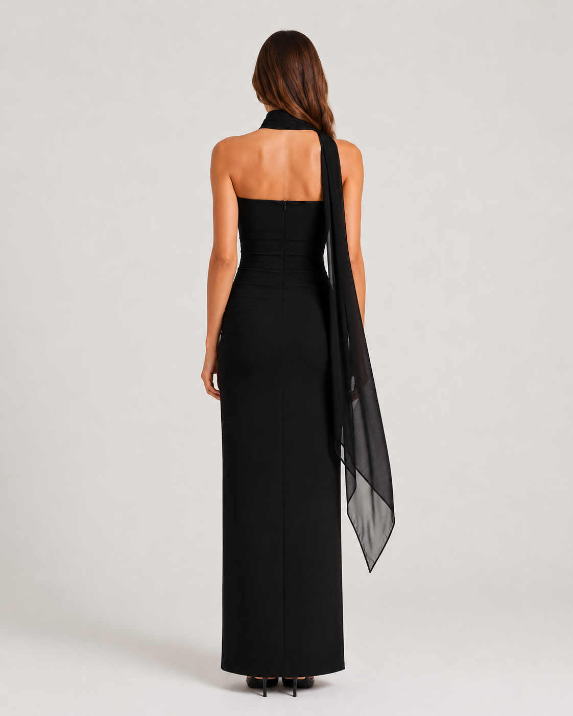 Lorielle - Strapless Avondjurk Met Sjaaldetail