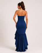 Lucette - Strapless Avondjurk met Hoge Split en Zijdetail