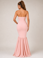 Lucette - Strapless Avondjurk met Hoge Split en Zijdetail