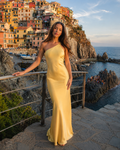 Linette - Gele One-Shoulder Maxi-jurk Met Split