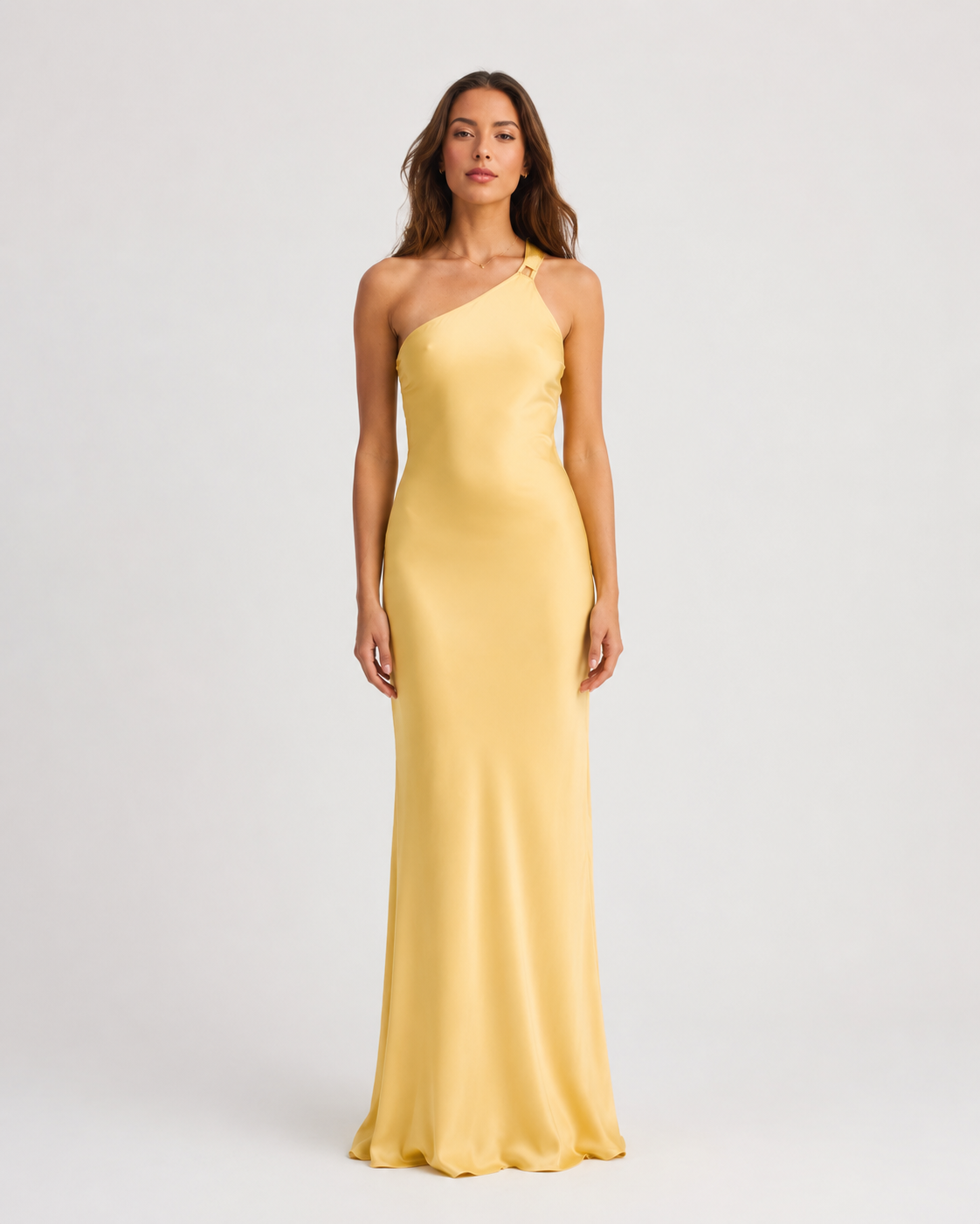 Linette - Gele One-Shoulder Maxi-jurk Met Split
