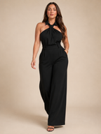Noralie - Dames Jumpsuit Met Halterhals En Palazzo Broek