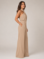 Noralie - Dames Jumpsuit Met Halterhals En Palazzo Broek