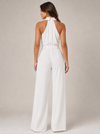 Noralie - Dames Jumpsuit Met Halterhals En Palazzo Broek