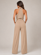 Noralie - Dames Jumpsuit Met Halterhals En Palazzo Broek
